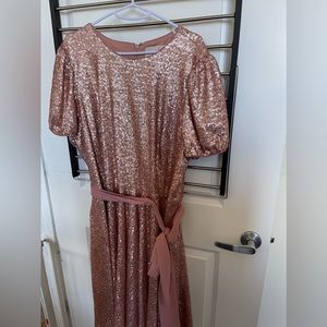 Gal Meets Glam Beatrix Rose Gold Sequin Dress